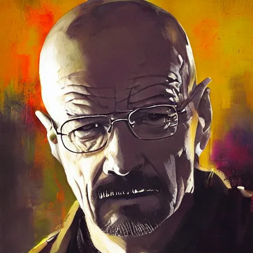 Prompt: walter white painted by jeremy mann