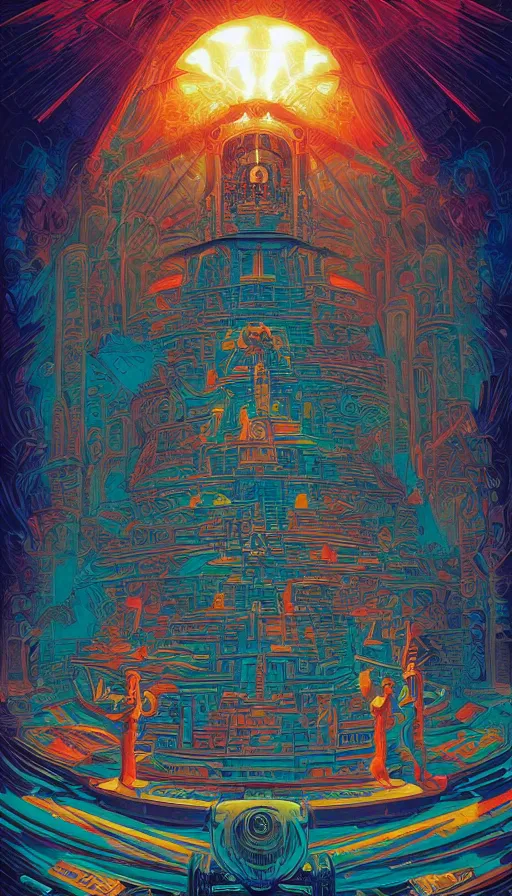 Image similar to The oracle of the mayan elders, italian futurism, da vinci, Dan Mumford, Josan Gonzalez