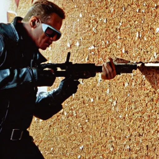 Prompt: the terminator terminating termites.