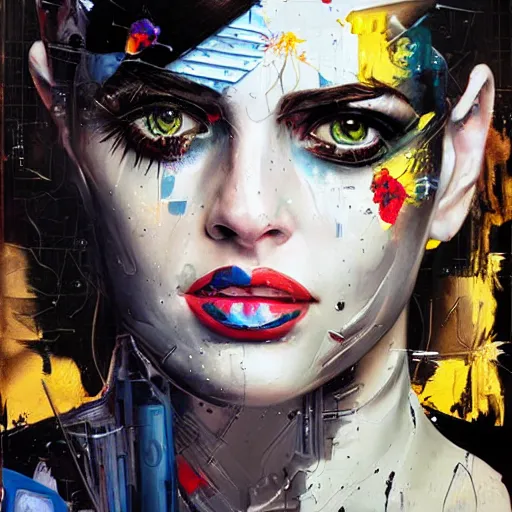 Prompt: portrait of a female android, by Sandra Chevrier