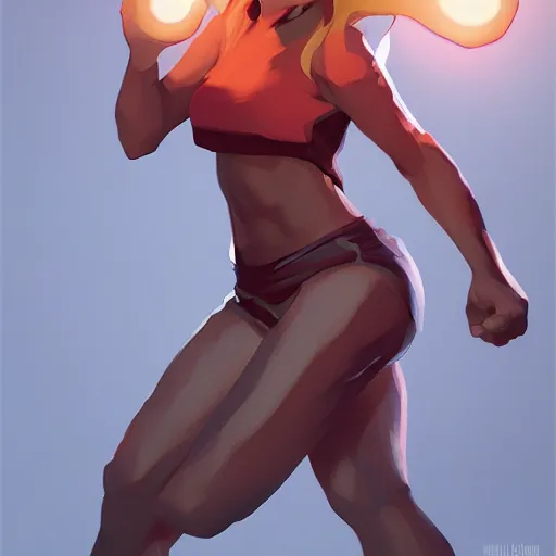 Image similar to Yang Xiao Long posing. By ilya kuvshinov, krenz cushart, Greg Rutkowski, trending on artstation. Glossy materials, sharp highlights, amazing textured brush strokes, accurate shape, clear curvy details, cinematic soft volumetric studio lighting, with backlight, VFX, HDR