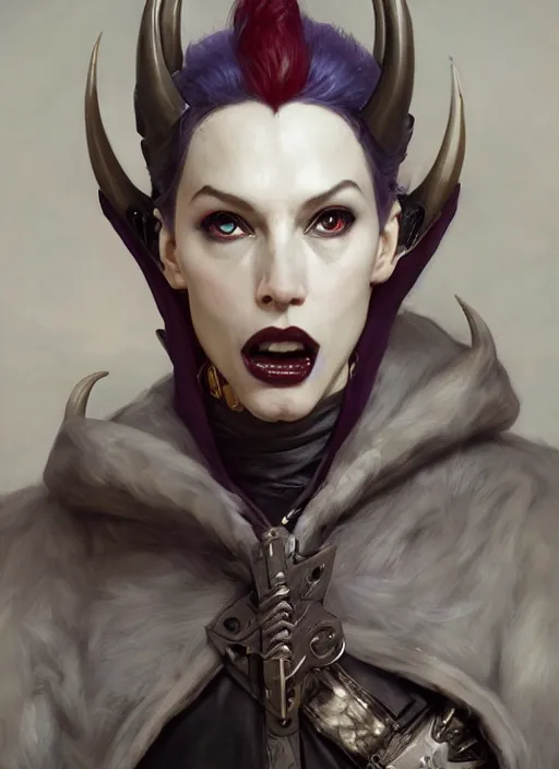 Prompt: royal warlock demon half human, elegant, wearing a bomber jacket, armor, hyper realistic, white horns, extremely detailed, dnd character art portrait, fantasy art,, dramatic lighting, vivid colors, artstation, by edgar maxence and caravaggio and michael whelan and delacroix, lois van baarle and bouguereau