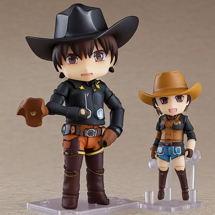 Image similar to cowboy, an anime nendoroid of a cowboy, figurine, detailed product photo