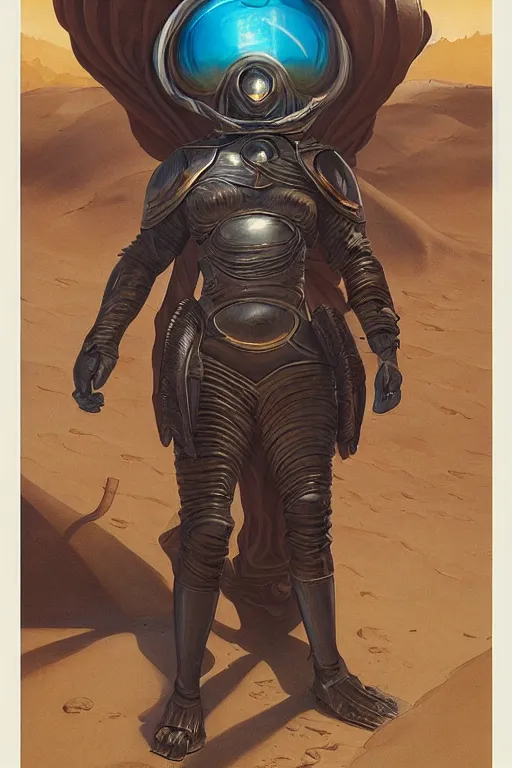 Image similar to dune themed elite sardaukar warrior, desert breathing armor, graffiti, sketch by sachin teng, moebius, artgerm, michael cheval, esao andrews, francois boucher, masterpiece, intricate organic painting, matte painting, hard edges, highly detailed, cinematic lighting character art movie poster by drew struzan