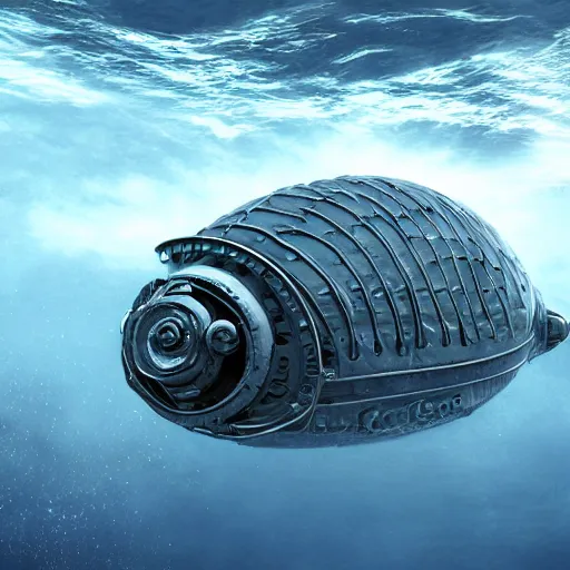 Image similar to trilobite submarine concept design, blueprint, engineering design