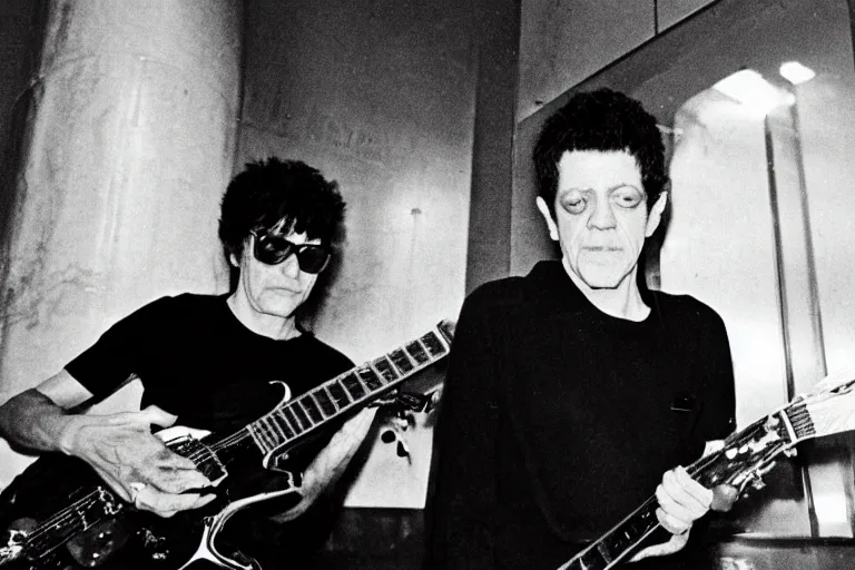 Prompt: lou reed baking pie in the empire state building