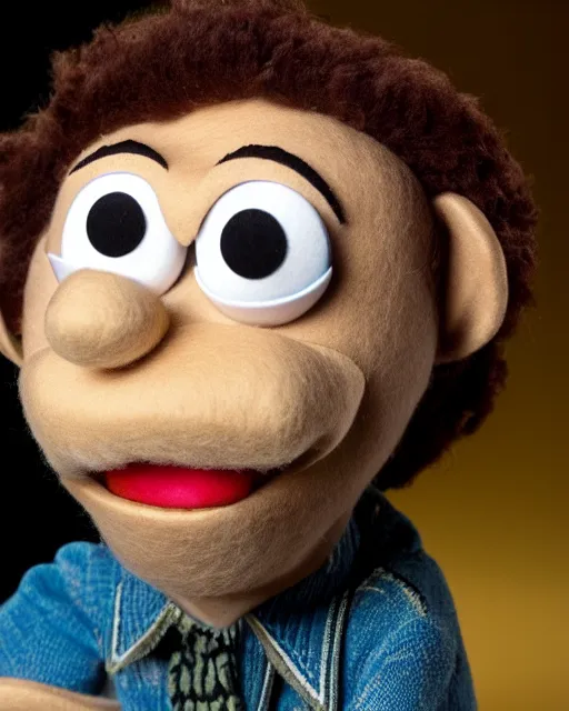 Image similar to adin ross as a muppet. highly detailed felt. hyper real photo. 4 k.