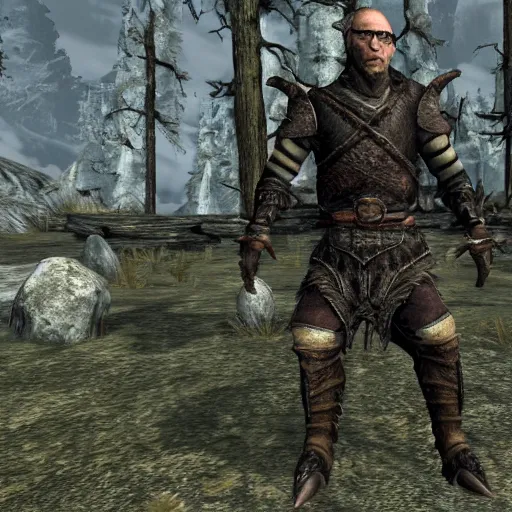 Image similar to a screenshot of mitch mcconnell in skyrim