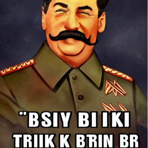 Prompt: stalin drink burger