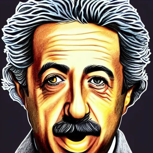 Image similar to Color pencil drawing of Xavi Hernandez as Albert Einstein