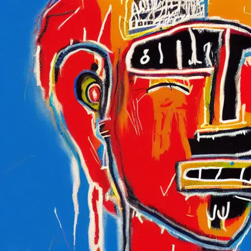 Image similar to A extremely highly detailed majestic hi-res beautiful immaculate head and shoulders painting of a strong black african man by Jean-Michel Basquiat, 8k, high textures, hyper sharp, insanely detailed and intricate, super detailed, 4k HDR high quality