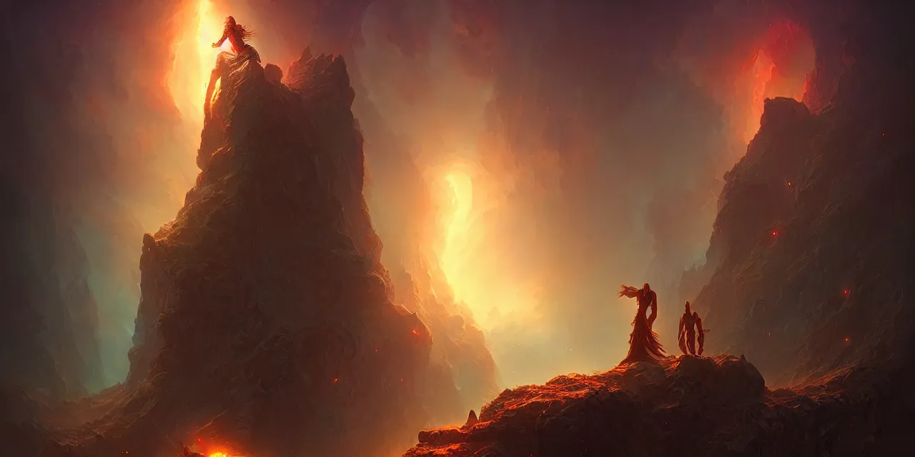 Image similar to the end of eternity, atmospheric lighting, intricate, volumetric lighting, beautiful, sharp focus, ultra detailed, in the art style of marc simonetti, bowater charlie and brom gerald, astrophotography