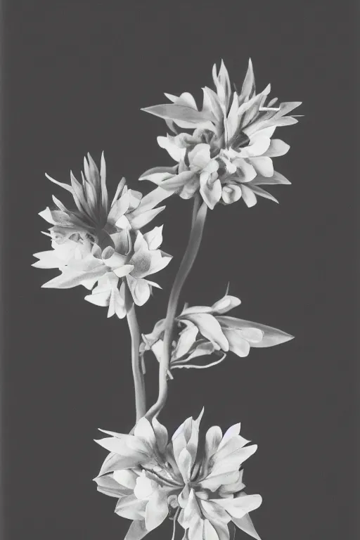 Prompt: walter white botanical poster, shot with hasselblad, 5 0 mm lens, photography, very soft diffuse lights, by dorothea lange and horst p horst, fine film grain, dark smoky background