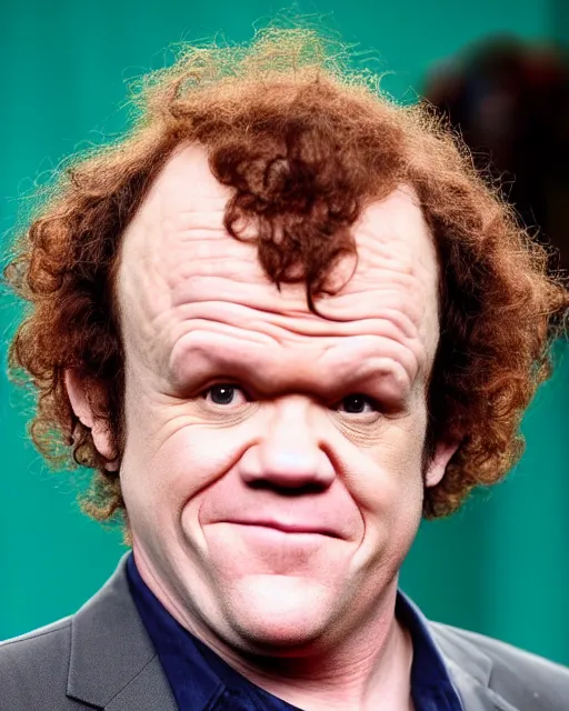 Prompt: john c reilly's head as head of cauliflower hair