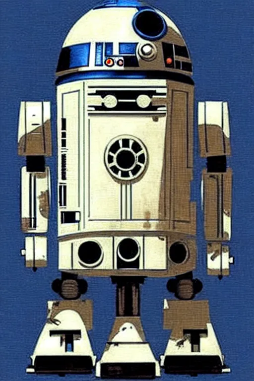 Image similar to (((((1950s robot astromech . muted colors.))))) by Jean-Baptiste Monge !!!!!!!!!!!!!!!!!!!!!!!!!!!