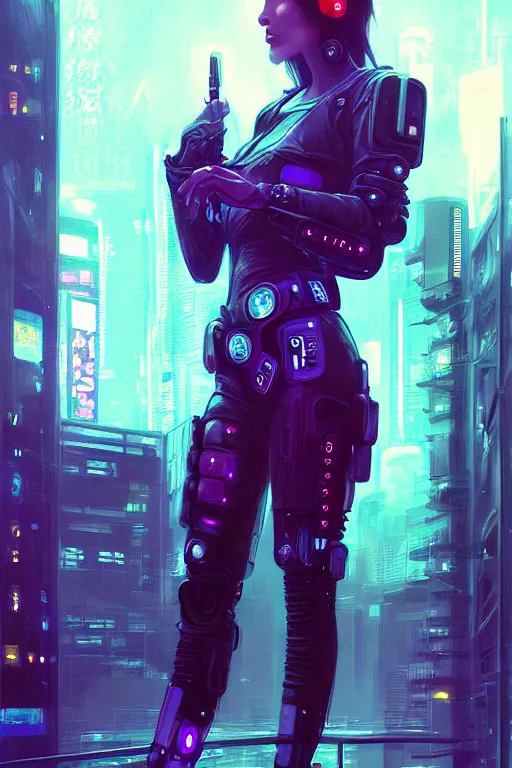 Prompt: portrait futuristic beautiful cyberpunk female police, in heavy rainning futuristic tokyo rooftop cyberpunk night, ssci-fi, fantasy, intricate, very very beautiful, elegant, neon light, highly detailed, digital painting, artstation, concept art, soft light, hdri, smooth, sharp focus, illustration, art by tian zi and craig mullins and WLOP and alphonse mucha