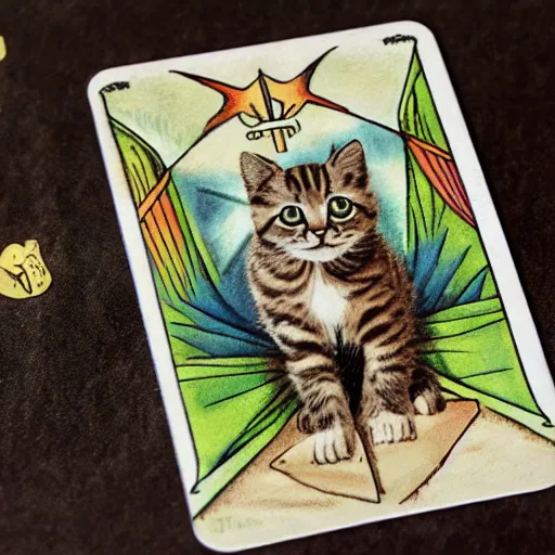 Image similar to kitten tarot card