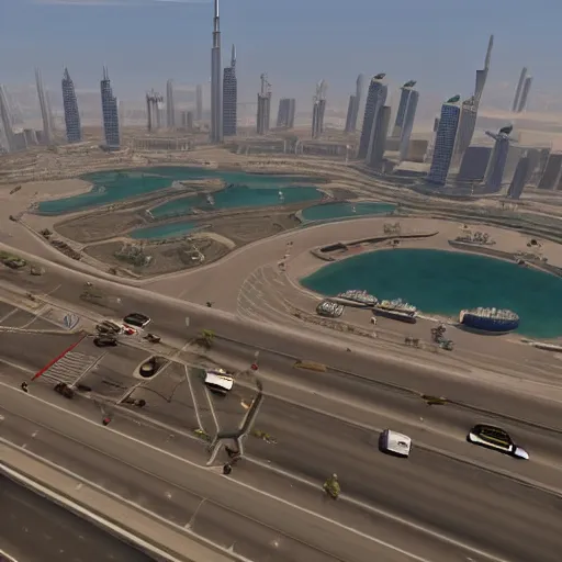 Prompt: gta : dubai. alternative, spiritual, ephemeral vibe