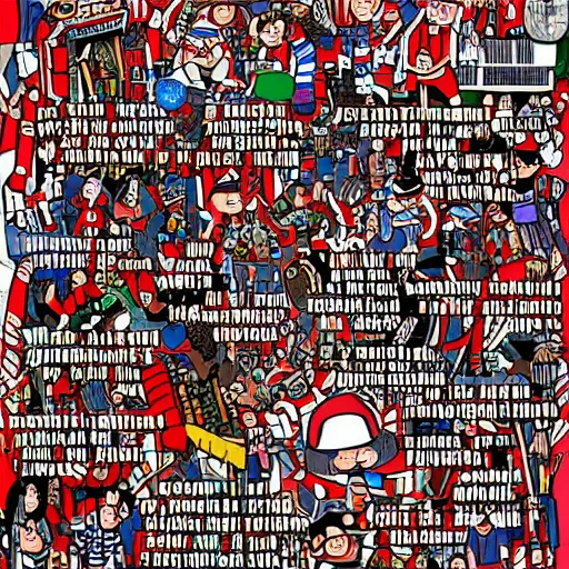 Image similar to wheres waldo, highly detailed, super complicated
