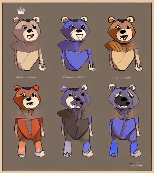 Image similar to expressive stylized master furry artist digital line art colored shaded drawing full body portrait character study of the anthro male anthropomorphic cute cartoon bear fursona animal person wearing clothes pilot