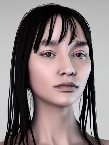 Image similar to 3 d mesh of girl, portrait