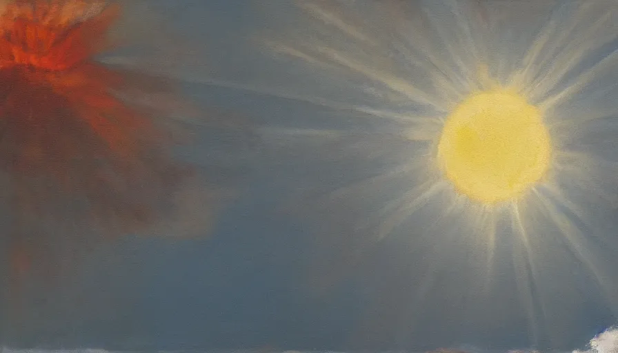 Image similar to the sun being blocked by a hexagon, seen from earth, oil painting