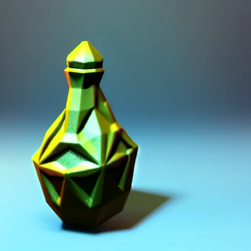 Image similar to isometric 3 d hand grenade, low poly, soft render, handpaint texture, blender, 3 dcoat