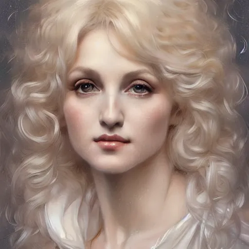 Prompt: beautiful striking Pre-Raphaelite Dolly Parton by Artgerm and Greg Rutkowski, pale, intricate, elegant, highly detailed, digital painting