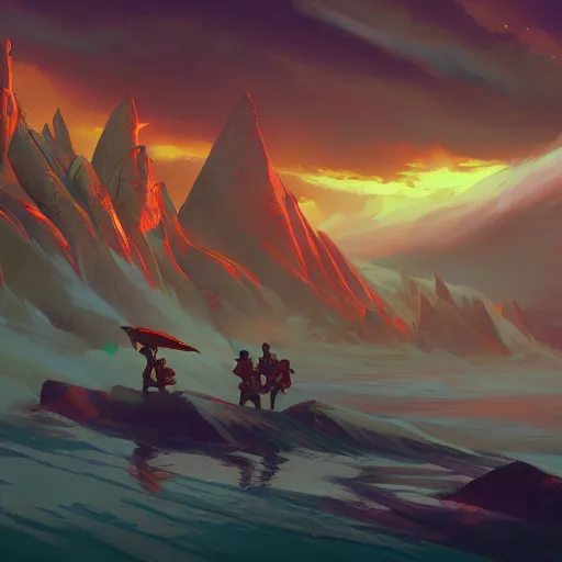 Image similar to samudra manthan, mattepainting concept blizzard pixar maya engine on stylized background splash comics global illumination lighting artstation, sharp focus, lois van baarle, ilya kuvshinov, rossdraws