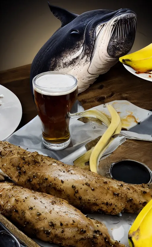 Prompt: tooth beer obscurantism of whale passions in banana chicken breasts servo - driven from the tactical retreat of land cats, realistic, photo, photorealistic, detailed, high quality, high resolution, lossless quality, 8 k, hdr, 4 k