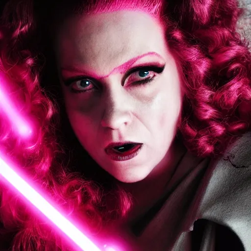 Image similar to pinkie pie as a sith lord, photograph by David Roemer