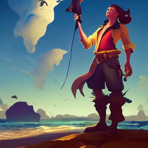 Image similar to painting treasure on sea of thieves game smooth median photoshop filter cutout vector, behance hd by jesper ejsing, by rhads, makoto shinkai and lois van baarle, ilya kuvshinov, rossdraws global illumination