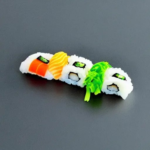 Image similar to cute creature made of sushi