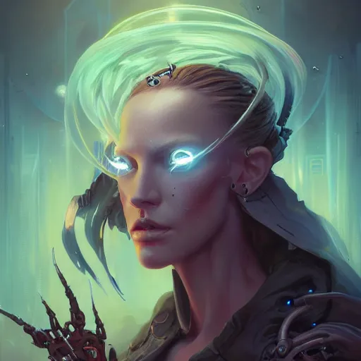 Image similar to portrait of a beautiful cybernetic witch, cyberpunk concept art by pete mohrbacher and seb mckinnon and beksinski and josan gonzales, digital art, highly detailed, intricate, sci-fi, sharp focus, Trending on Artstation HQ, deviantart, unreal engine 5, 4K UHD image