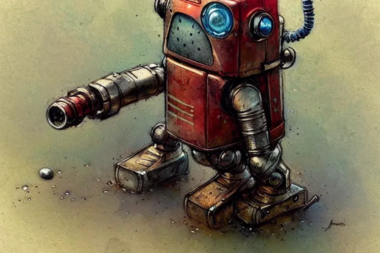 Image similar to adventurer ( ( ( ( ( 1 9 5 0 s retro future robot mouse android digging machine. muted colors. ) ) ) ) ) by jean baptiste monge!!!!!!!!!!!!!!!!!!!!!!!!! chrome red