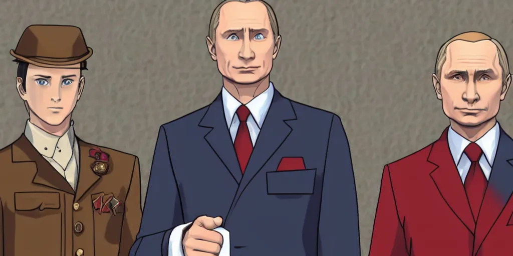 Image similar to vladimir putin in ace attorney