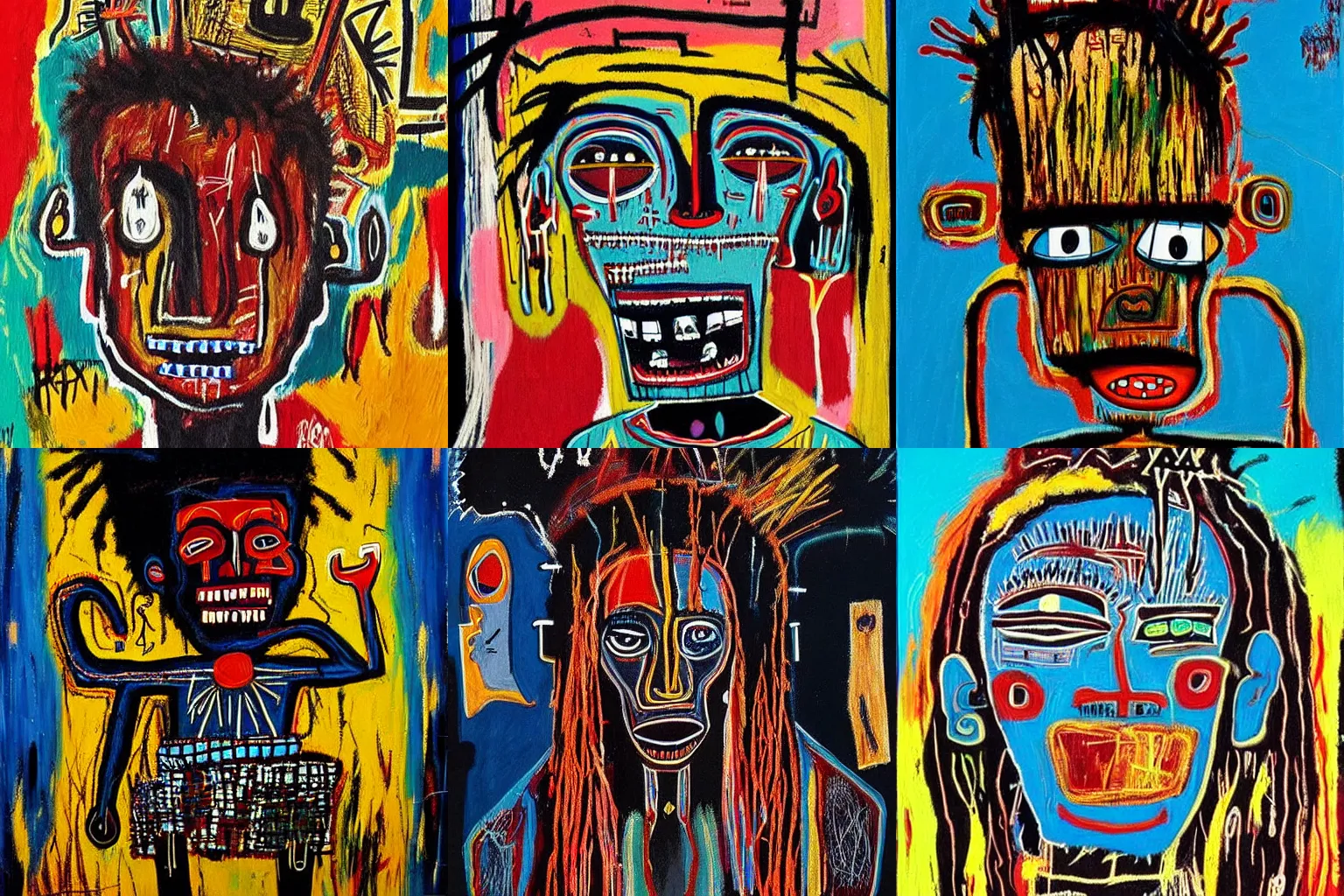 Prompt: extremely highly detailed African voodoo paintings by Jean-Michel Basquiat