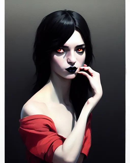 Prompt: stylized portrait by aykutmakut of an artistic pose, composition, young cute serious fancy lady with black paint in her face, cinematic moody colors, realistic shaded, fine details, realistic shaded lighting poster by ilya kuvshinov, magali villeneuve, artgerm, jeremy lipkin and michael garmash and rob rey