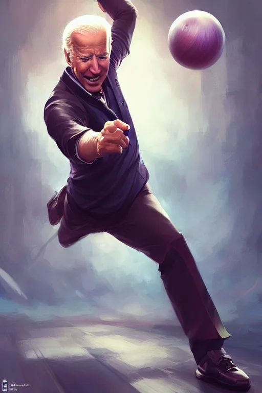 Image similar to joe biden bowling meme, full face, anime, fantastic details, pixiv, hyperdetailed unreal engine, stanley artgerm lau, wlop, rossdraws, james jean marc, simonetti ruan jia and mandy jurgens and artgerm and sakimichan, illustration, digital art, concept art, manga cover