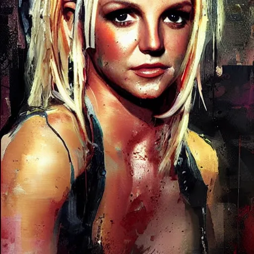 Image similar to britney spears and lola bunny morphed together, hybrid, jeremy mann painting