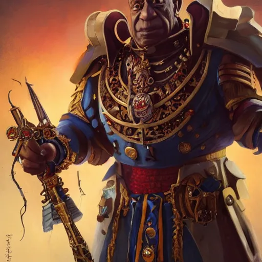 Prompt: Portrait of Bill Cosby as the emperor of humanity from warhammer 40k made by stanly artgerm lau, wlop, rossdraws, james jean, andrei riabovitchev ,marc simonetti