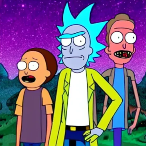 Prompt: live action rick and morty