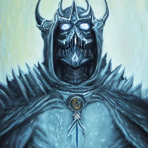 a epic portrait depicting lich king in acrylic painting | Stable ...