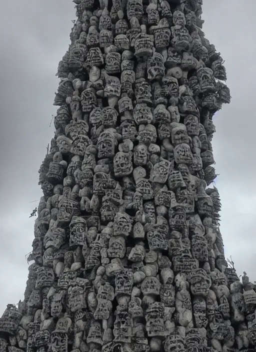 Image similar to grey tower of skulls, majestic and powerful