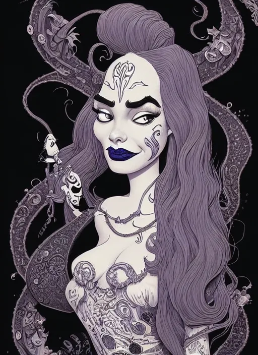 Prompt: highly detailed portrait of disney's ursula, magnificent, photographic realistic background, by james gilleard, by joe fenton, by kaethe butcher, trending on instagram, award winning details