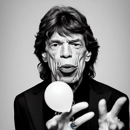 Image similar to Mick Jagger blowing a balloon XF IQ4, f/1.4, ISO 200, 1/160s, 8K, RAW, unedited, symmetrical balance, in-frame