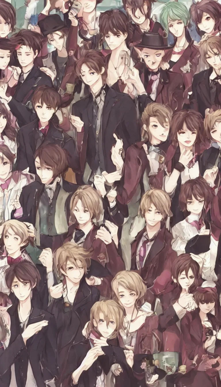 Image similar to otome game that takes place in a cafe