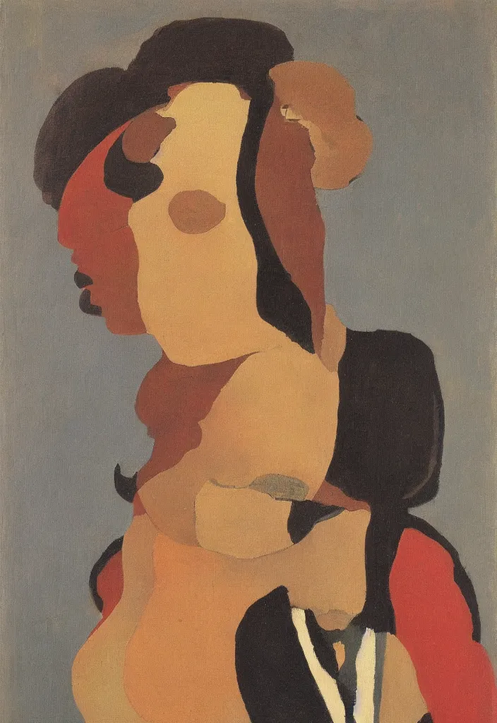 Image similar to a portrait of a mixed woman from the neck up by marvel duchamp oil on canvas