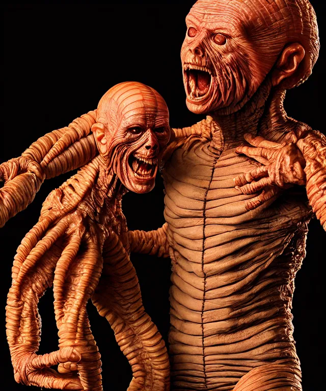 Image similar to hyperrealistic rendering, universal mummy by art of skinner and richard corben and jeff easley, product photography, action figure, sofubi, studio lighting, colored gels