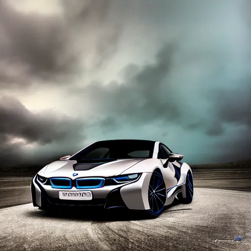 Image similar to bmw i 8 by elena vizerskaya and ivan aivazovsky, perfectly detailed, artstation, sharp focus, highly detailed, studio photography, impresion de giclee arte abstracto, award winning